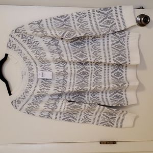 J.Jill Fsir Isle Nordic Sweater sz L Barley multi